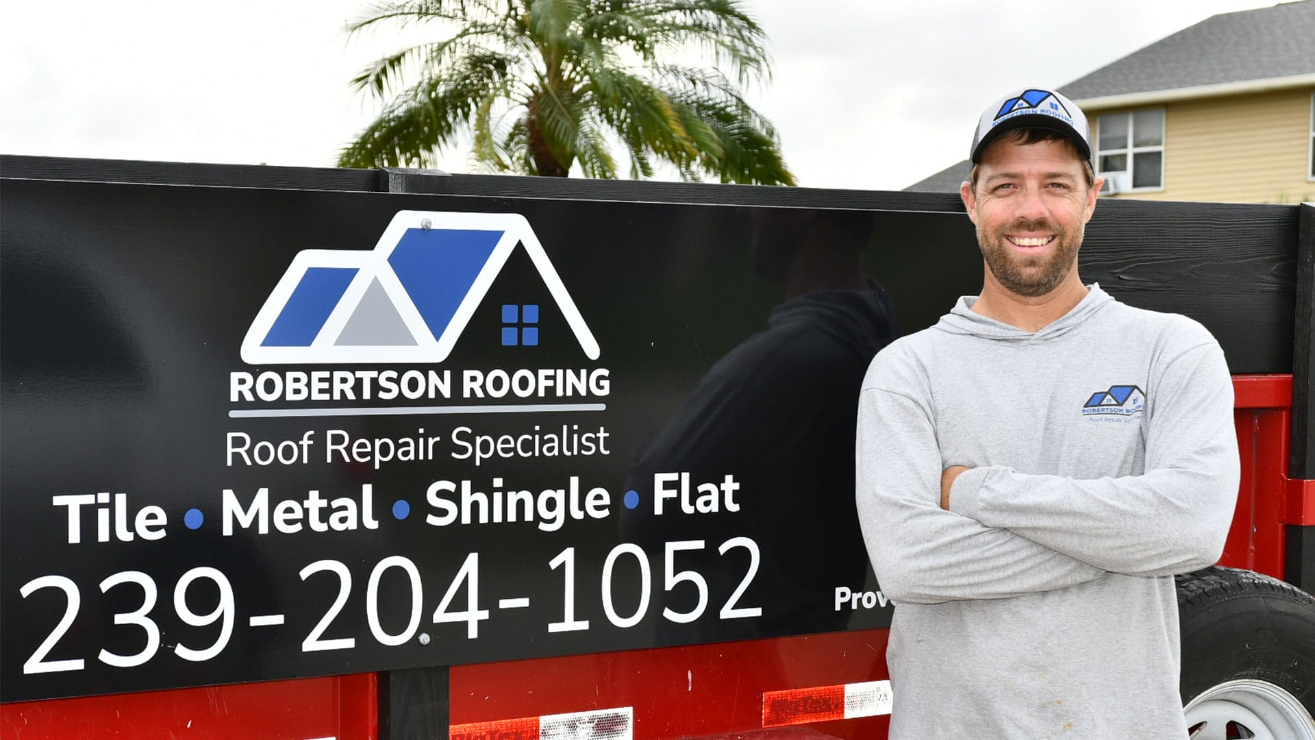 This is an image of Zach Robertson, the owner of Robertson Roofing, located in Fort Myers, Florida.